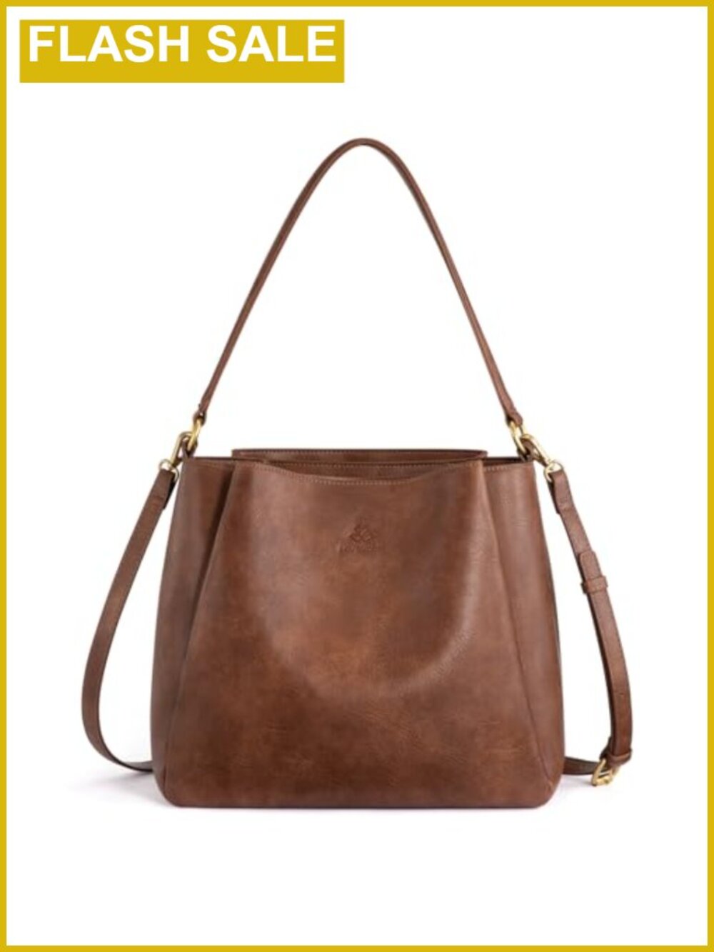 Women's Vegan Leather Hobo Bag with Three Compartments, Adjustable Crossbody